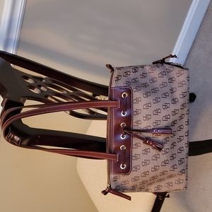 New Without Tags. Leather & Fabric Dooney & Bourke Cherry Brown Signature Purse